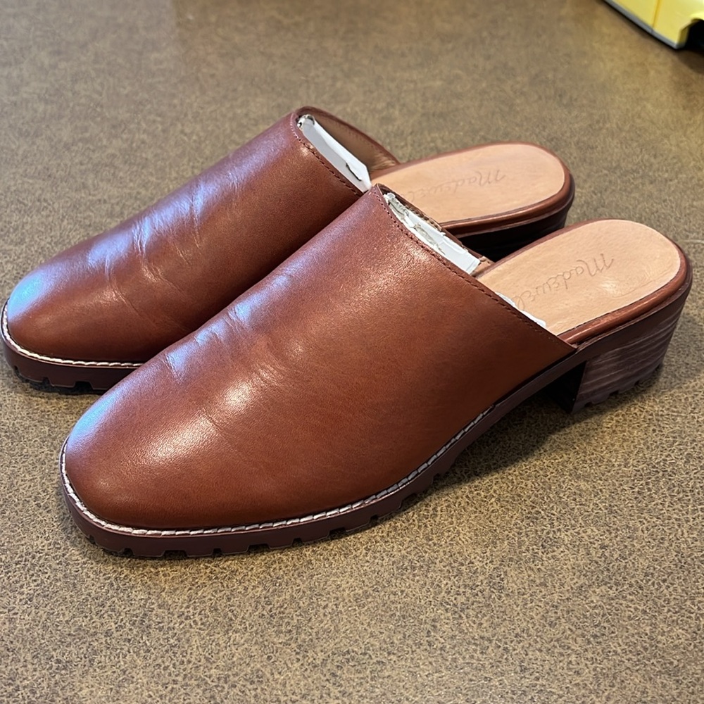 MADEWELL Women's The Mindy Lugsole Mule Dried Maple Leather New without box.